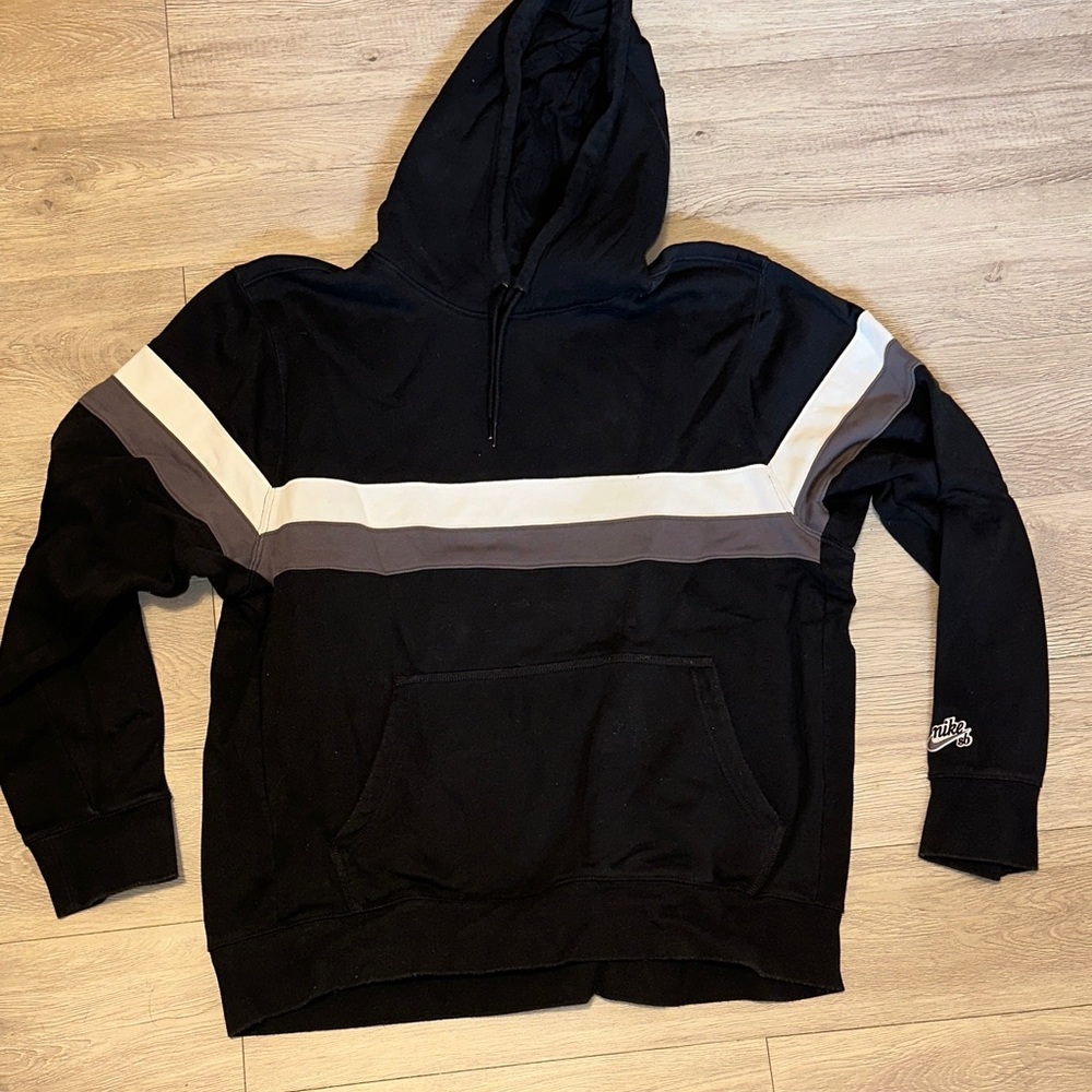Nike SB Black Hoodie with White Logo